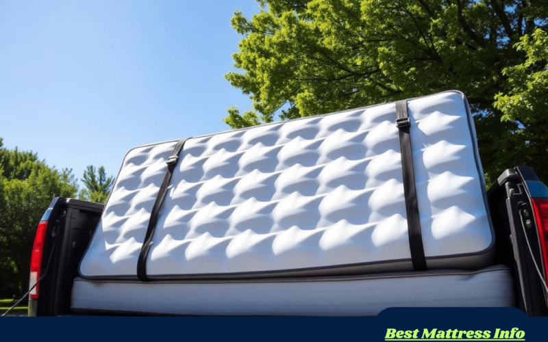 full size mattress in pickup truck