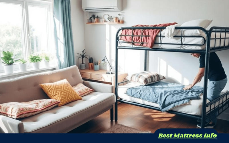 Futon Bunk Bed with Mattress